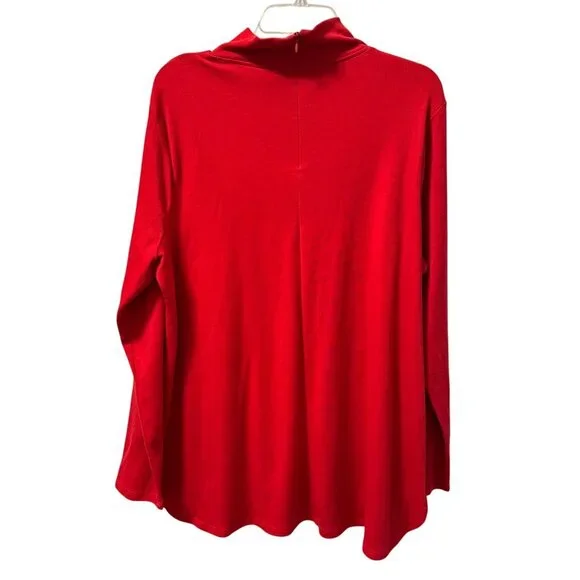 Chicos Red Mock Neck Long Sleeve Knit Tunic Top Size XL 100% Shirt. NWT - Picture 11 of 12